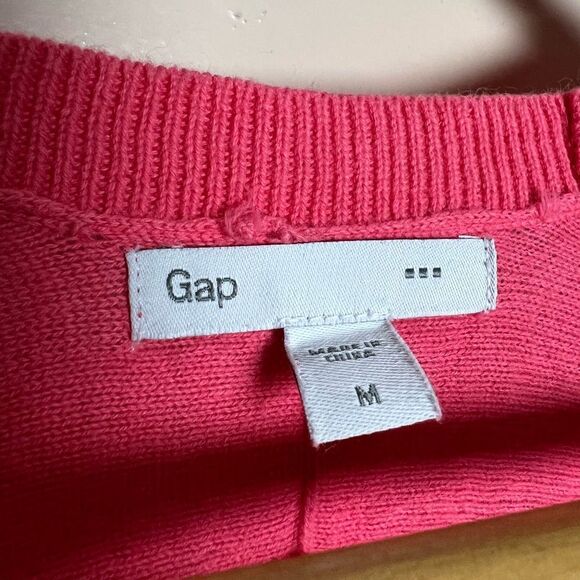 CLEARANCE! Coral Pink GAP Factory Roll Sleeve Cardigan Size M EUC - Picture 7 of 7